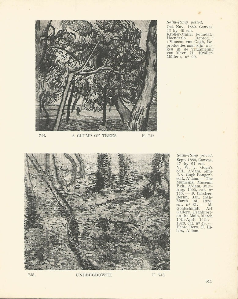 LAMINA 1454: VAN GOGH. A Clump of Trees. Undergrowth