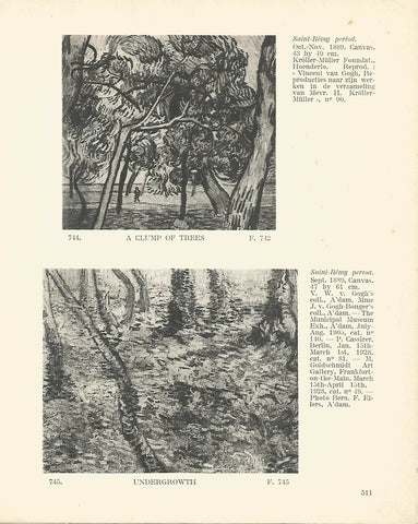LAMINA 1454: VAN GOGH. A Clump of Trees. Undergrowth