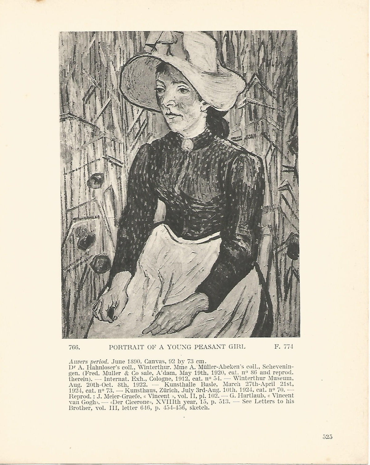 LAMINA 1461: VAN GOGH. Portrait of a young peasant girl