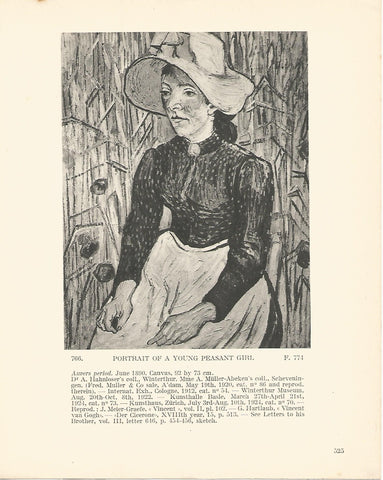 LAMINA 1461: VAN GOGH. Portrait of a young peasant girl