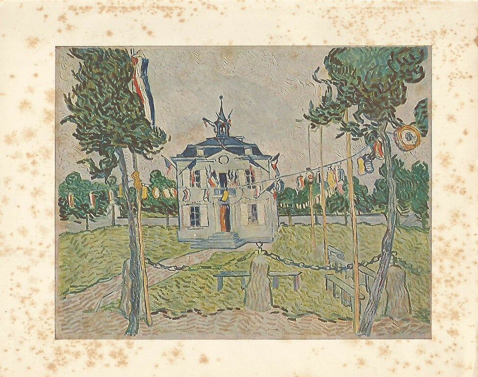 LAMINA 1472: VAN GOGH. The Mairie in Auvers on the 14th of July 1890