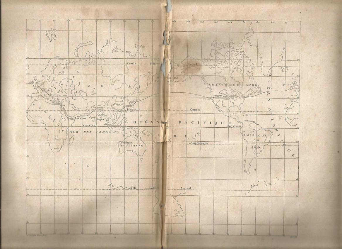 LAMINA 1195: VERNE.Mapa (mal estado)
