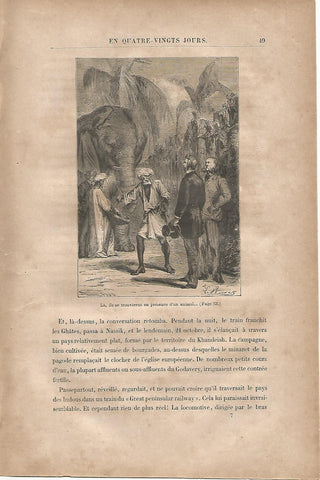 LAMINA 1208: VERNE. La ils se trouverent en presence d un animal….