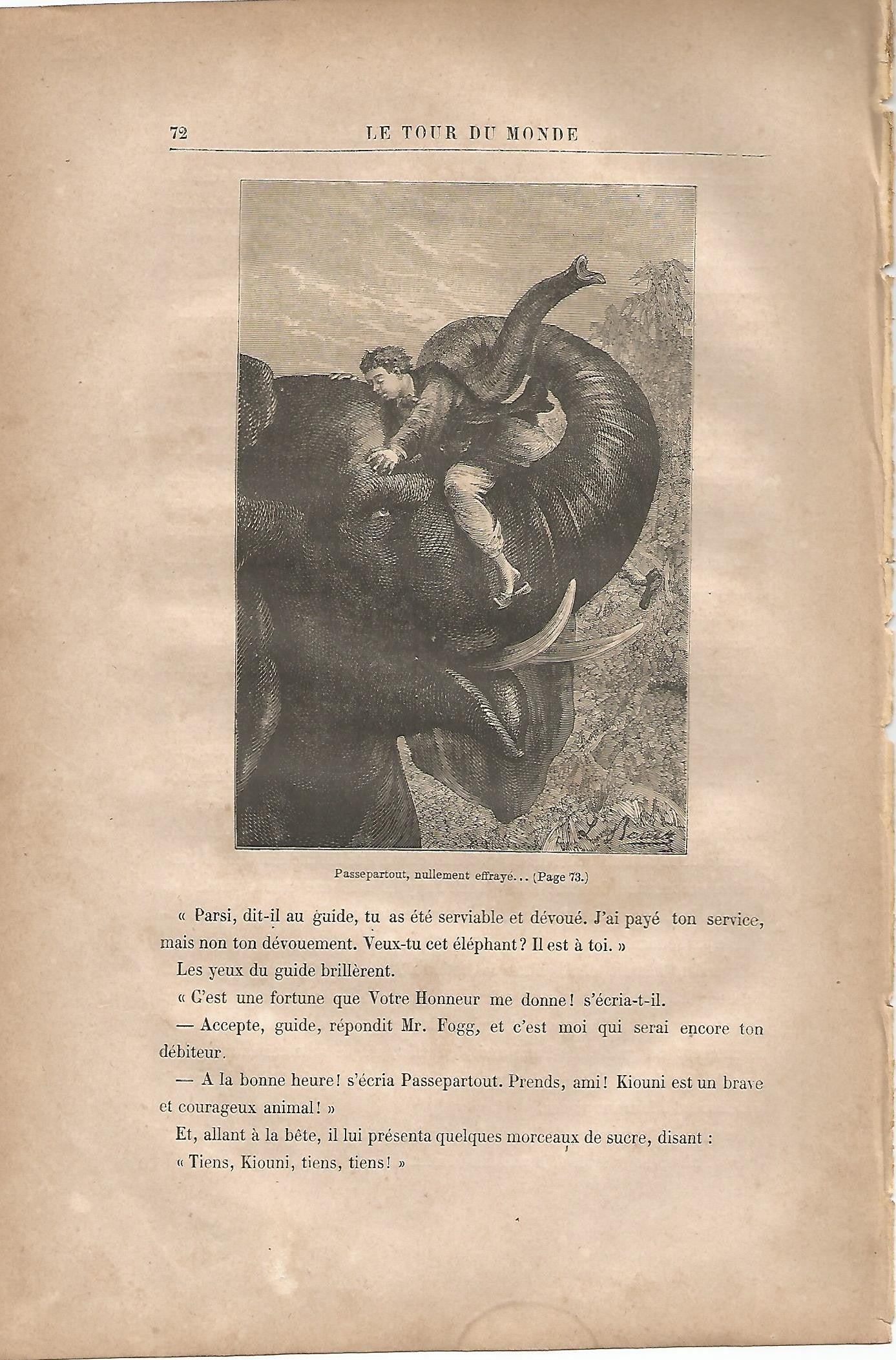 LAMINA 1213: VERNE. Passepartout nullement effaye…