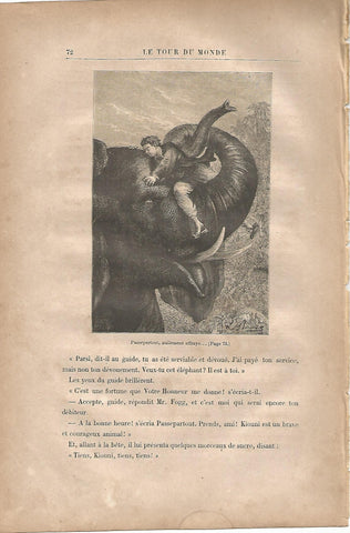 LAMINA 1213: VERNE. Passepartout nullement effaye…