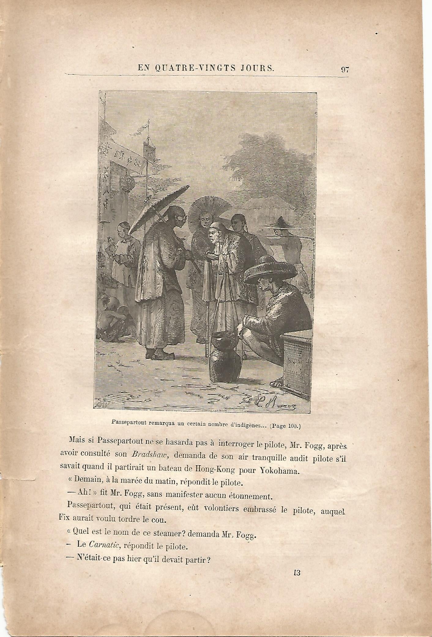 LAMINA 1220: VERNE. Passepartout remarqua un certain nombre dindigenes…