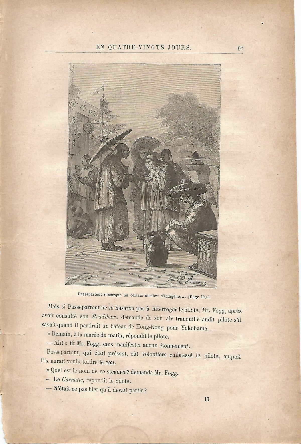 LAMINA 1220: VERNE. Passepartout remarqua un certain nombre dindigenes…