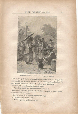 LAMINA 1220: VERNE. Passepartout remarqua un certain nombre dindigenes…