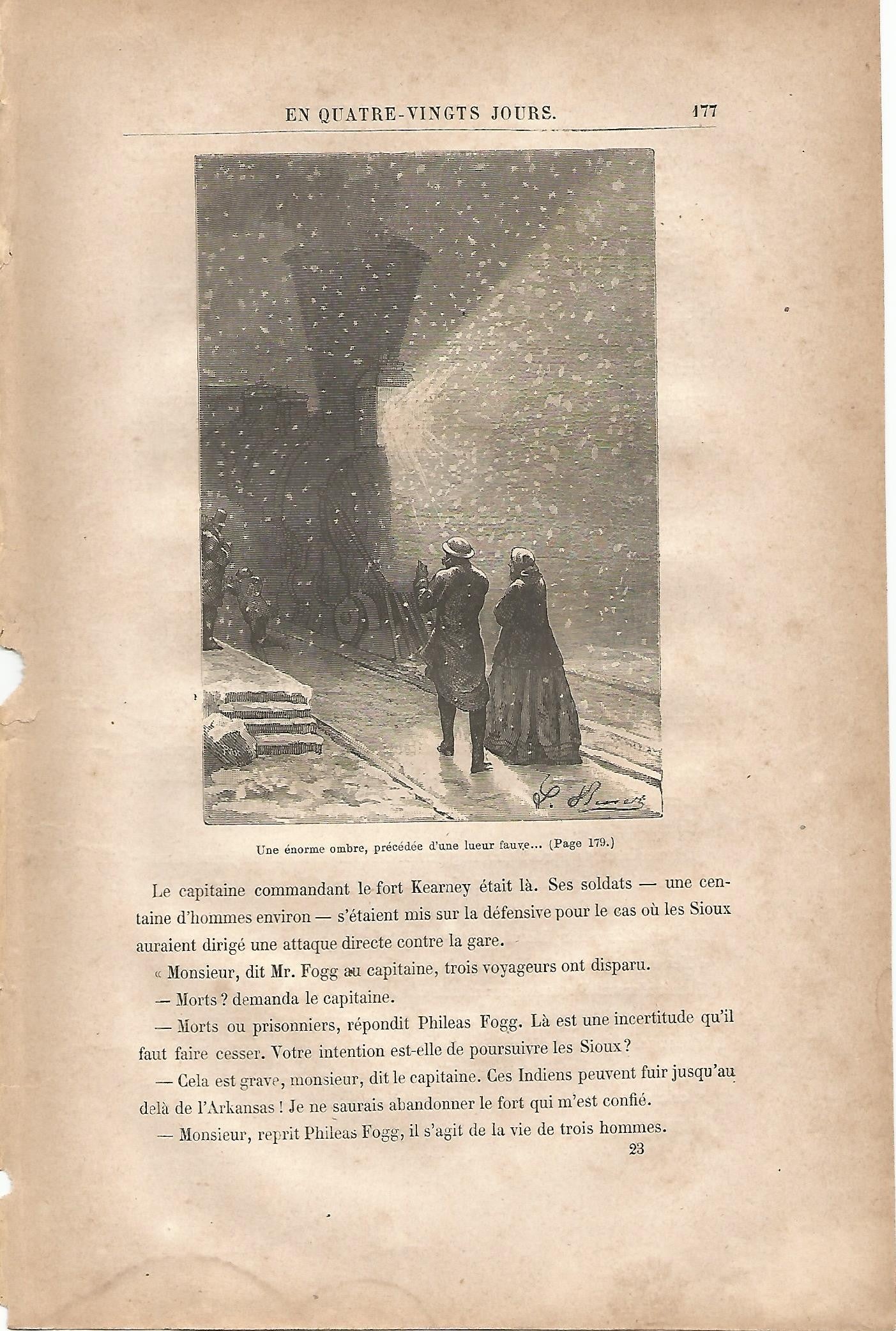 LAMINA 1240: VERNE. Une enorme ombre precedee dune lueur fauve…