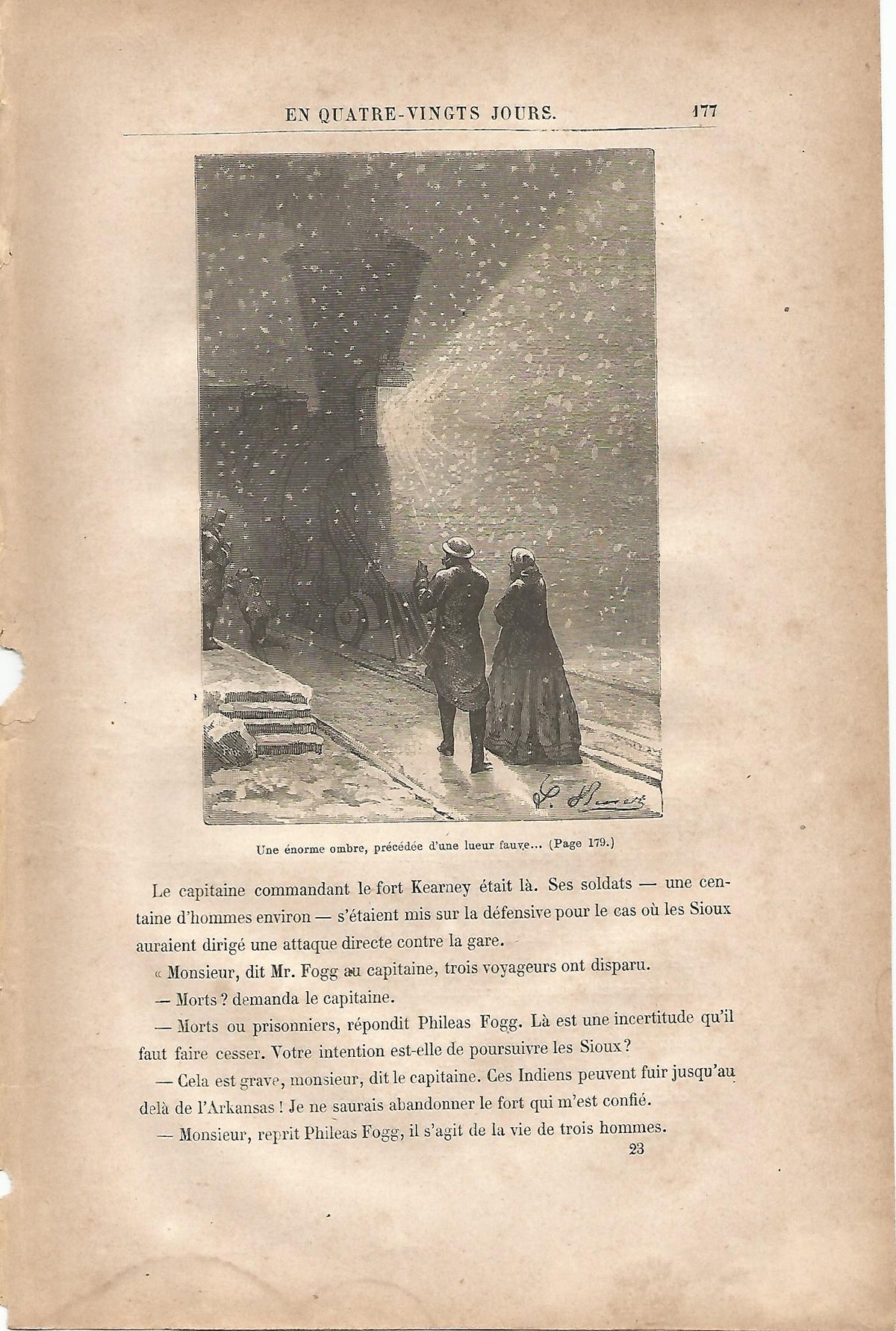 LAMINA 1240: VERNE. Une enorme ombre precedee dune lueur fauve…