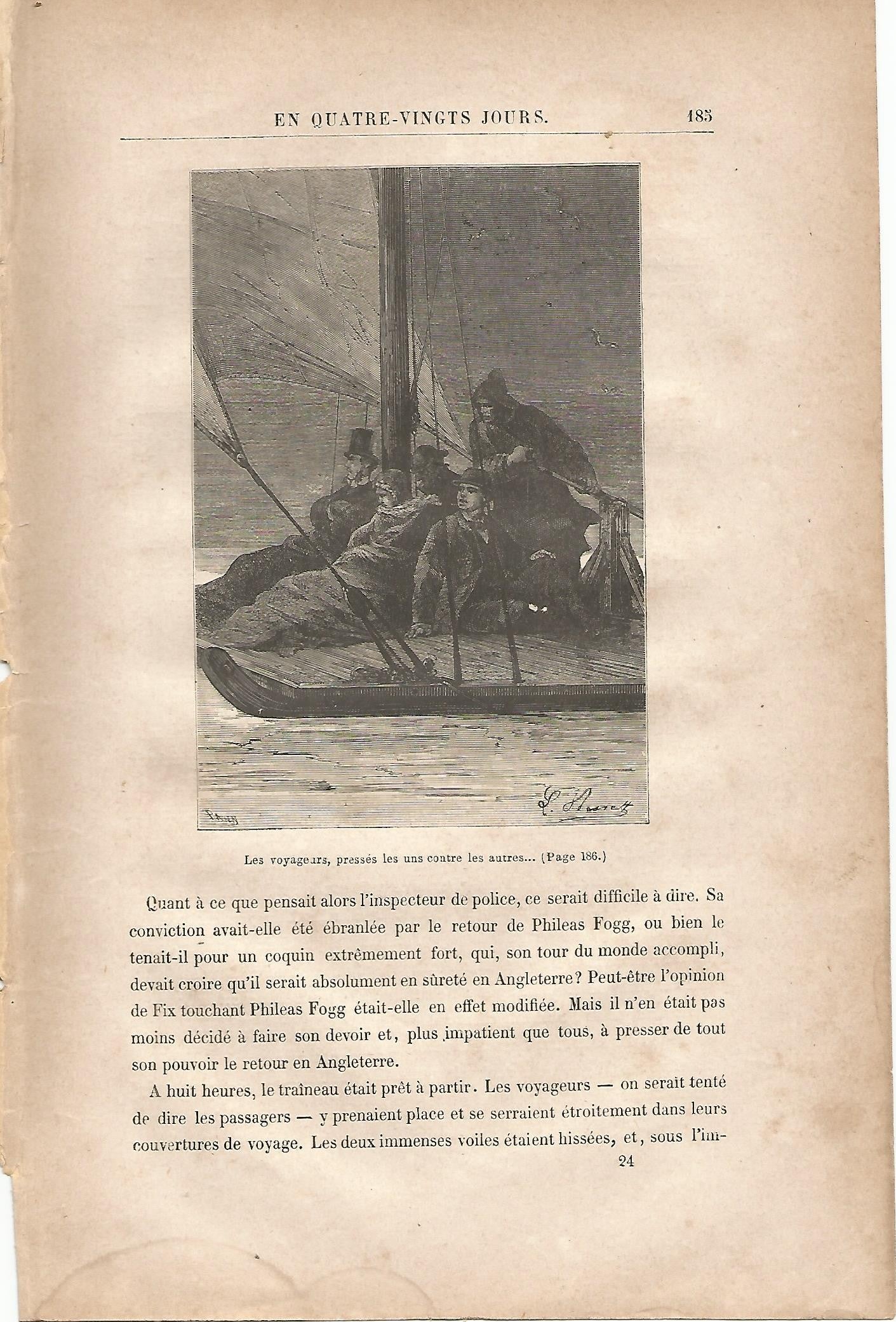 LAMINA 1242: VERNE. Les voyageurs presses les uns contre les autres…