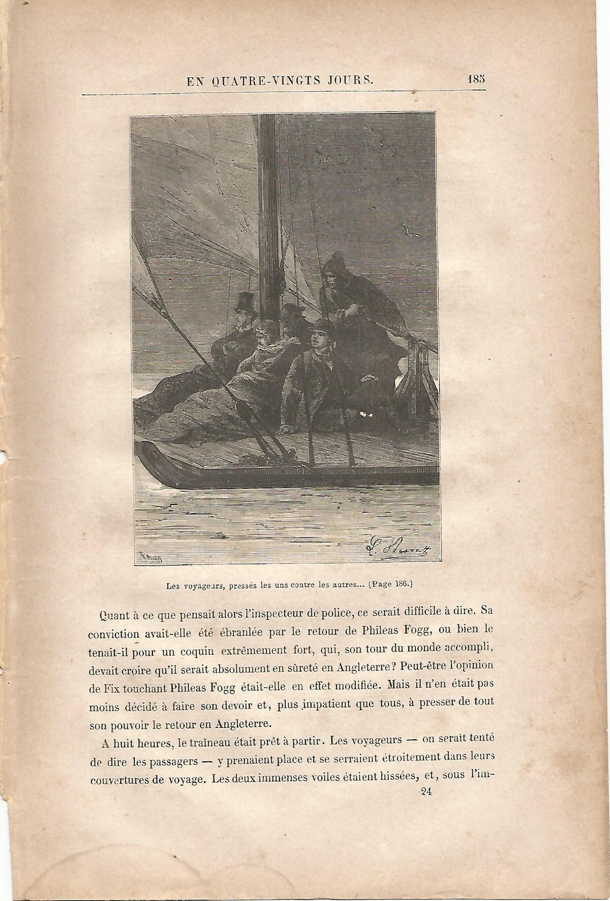 LAMINA 1242: VERNE. Les voyageurs presses les uns contre les autres…