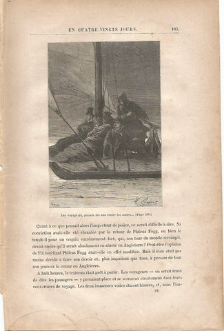 LAMINA 1242: VERNE. Les voyageurs presses les uns contre les autres…