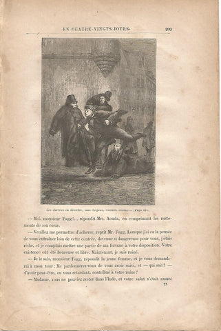 LAMINA 1248: VERNE. Les cheveux en desordre sans chapeau courant courant….