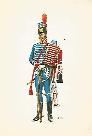 POSTAL 53067: TROPETA DE HUSARES DEL REGIMIENTO MARIA LUISA. 1808