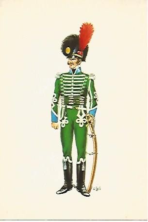 POSTAL 53068: CAPITAN DE CAZADORES DE CABALLERIA VOLUNTARIOS DE ESPAÑA. 1808