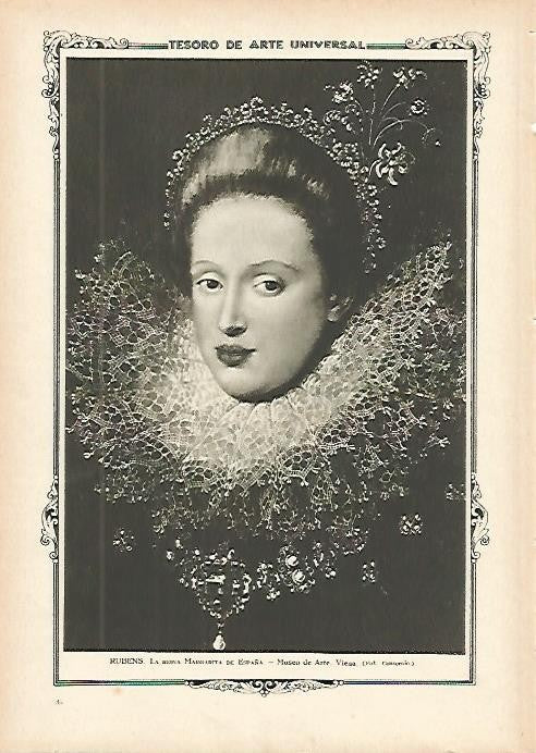 LAMINA 1267. RUBENS. La Reina Margarita de España
