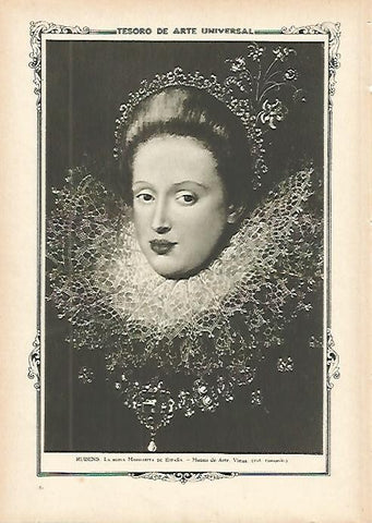 LAMINA 1267. RUBENS. La Reina Margarita de España