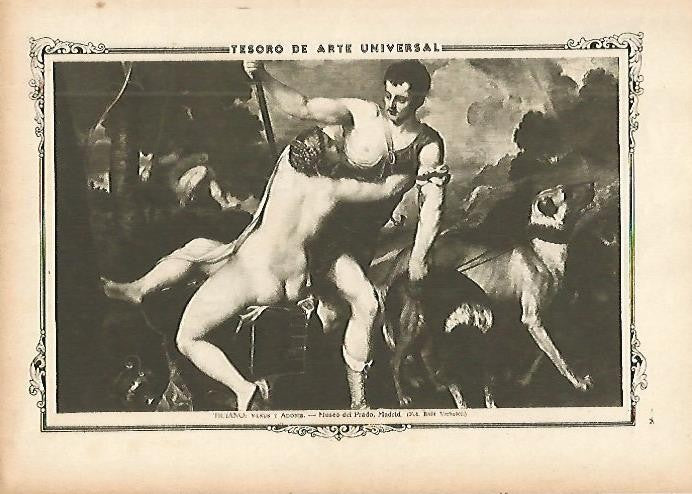 LAMINA 1277. TICIANO. Venus y Adonis