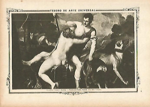 LAMINA 1277. TICIANO. Venus y Adonis