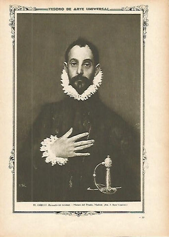 LAMINA 1288. EL GRECO. Retrato de hombre
