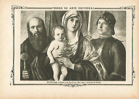 LAMINA 1301. BELLINI. La Virgen entre San Pablo y San Jorge