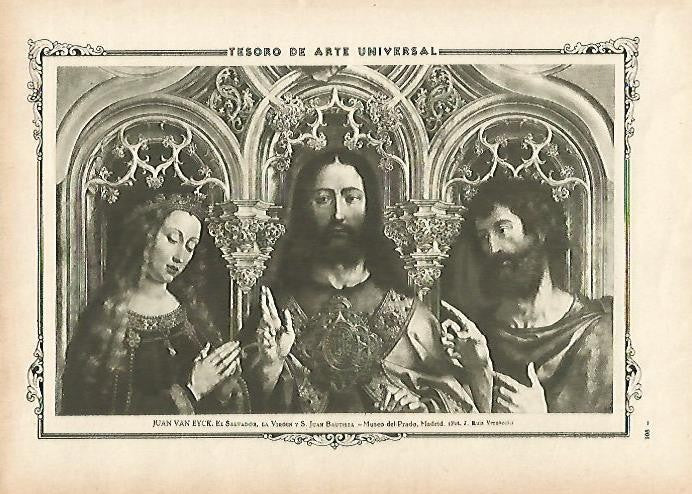 LAMINA 1304. VAN EYCK. El Salvador la Virgen y San Juan Bautista
