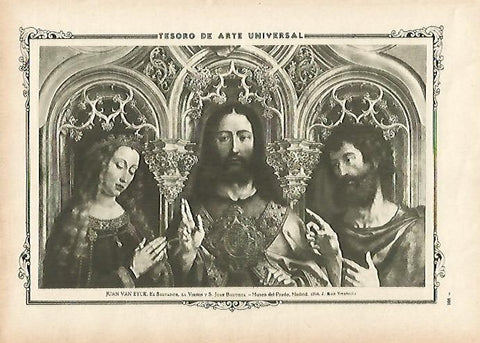 LAMINA 1304. VAN EYCK. El Salvador la Virgen y San Juan Bautista