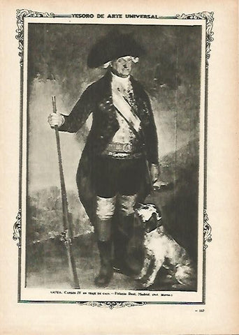 LAMINA 1309. GOYA. Carlos IV en traje de caza