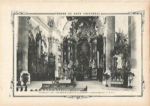 LAMINA 1333. Altar mayor de la iglesia de los benedictinos. Ottobeuren