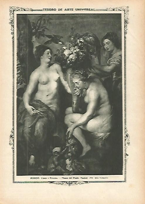 LAMINA 1358. RUBENS. Ceres y Pomona