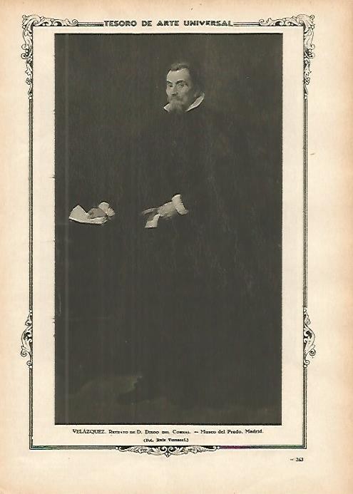 LAMINA 1384. VELAZQUEZ. Retrato de Don Diego del Corral