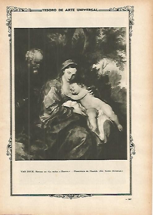 LAMINA 1438. VAN DYCK. Reposo en la huida a Egipto