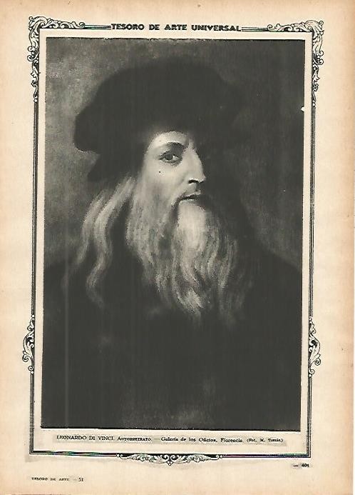 LAMINA 1455. LEONARDO DA VINCI. Autorretrato