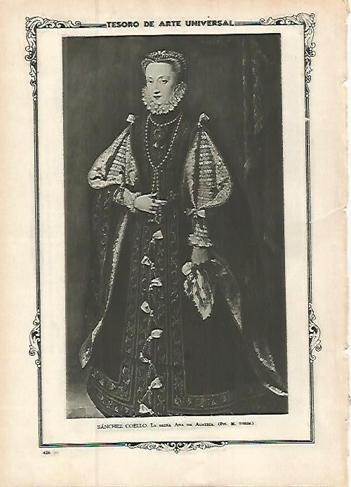 LAMINA 1467. SANCHEZ COELLO. La reina Ana de Austria