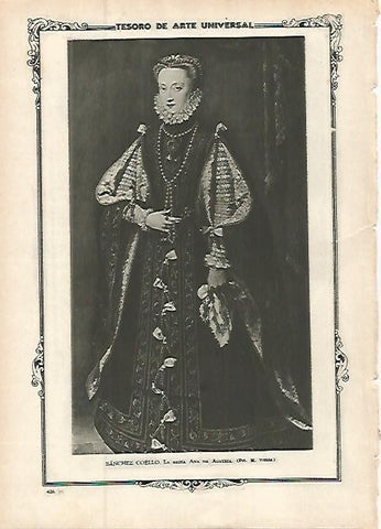 LAMINA 1467. SANCHEZ COELLO. La reina Ana de Austria