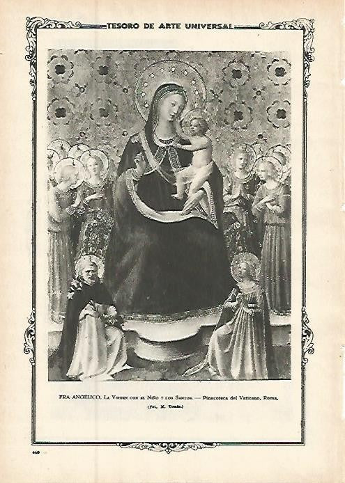 LAMINA 1470. FRA ANGELICO. La Virgen con el Niño y los Santos