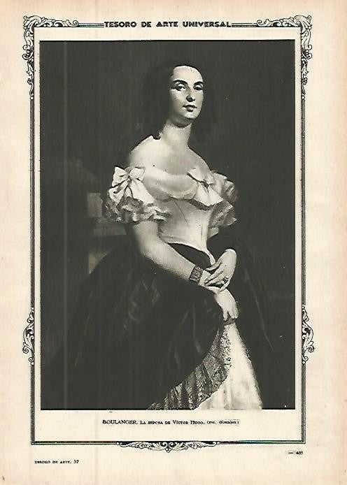 LAMINA 1479. BOULANGER. La esposa de Victor Hugo