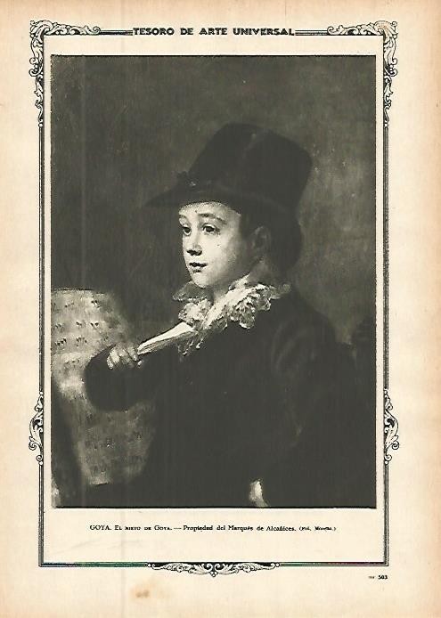 LAMINA 1480. GOYA. El nieto de Goya