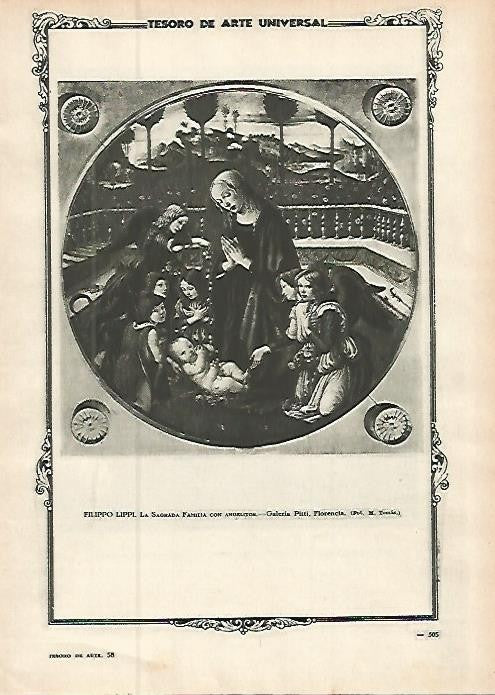LAMINA 1481. LIPPI. La Sagrada Familia con angelitos