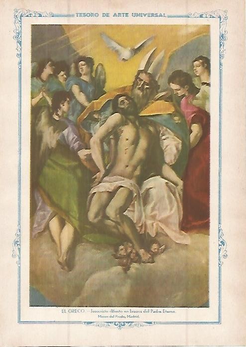 LAMINA 1483. EL GRECO. Jesucristo difunto en brazos del Padre eterno