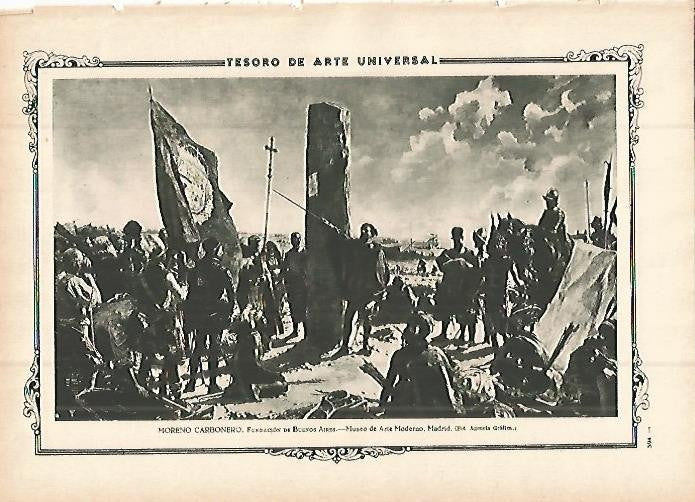 LAMINA 1496. MORENO CARBONERO. Fundacion de Buenos Aires