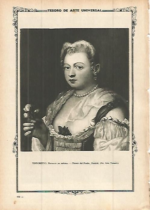 LAMINA 1504. TINTORETTO. Retrato de señora