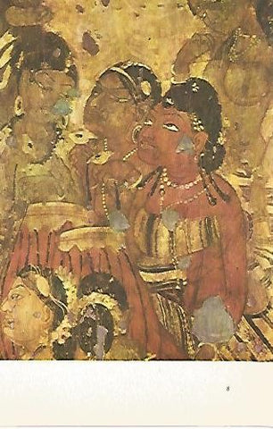 LAMINA 1515:  Escena de la Mahajanaka jakata. Cueva I. Siglos VI-VII.  Una bailarina y musicos