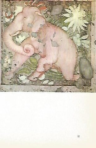 LAMINA 1519: Motivos decorativos del techo. Cueva I. Siglos VI-VII. Detalle: elefante en estanque de lotos