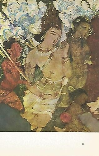 LAMINA 1526: El dios Indra acompañado de ninfas celestiales. Cueva XVII. Siglo V
