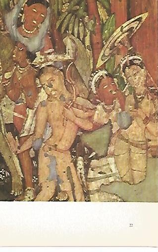 LAMINA 1529: Escena de la Visvantara jataka. Escena palaciega. Cueva XVII. Siglo V-VI. Detalle: mendigo