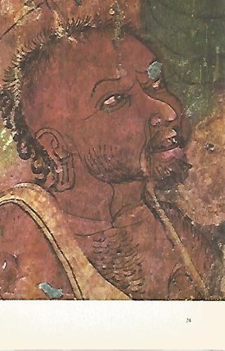 LAMINA 1531: Escena de la Visvantara jataka.Retrato del brahman Jujaka. Cueva XVII. Siglo V