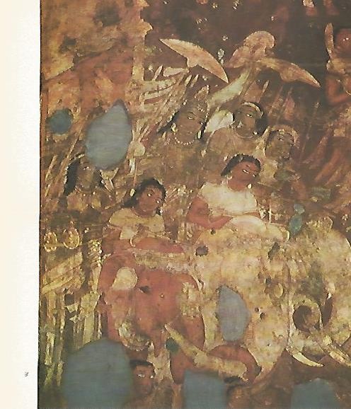 LAMINA 1533: Escena del Simhala Avadana. El ejercito en marcha dirigido por Simhala. Cueva XVII. Siglo V