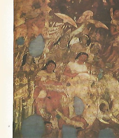 LAMINA 1533: Escena del Simhala Avadana. El ejercito en marcha dirigido por Simhala. Cueva XVII. Siglo V